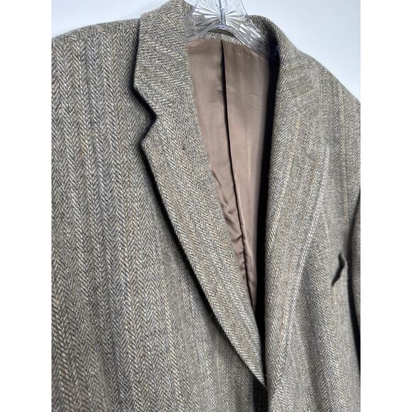 Vintage 70's Triona Design Donegal Handwoven Herringborn Tweed Wool Blazer 52R - Picture 9 of 14